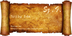 Szily Ida névjegykártya